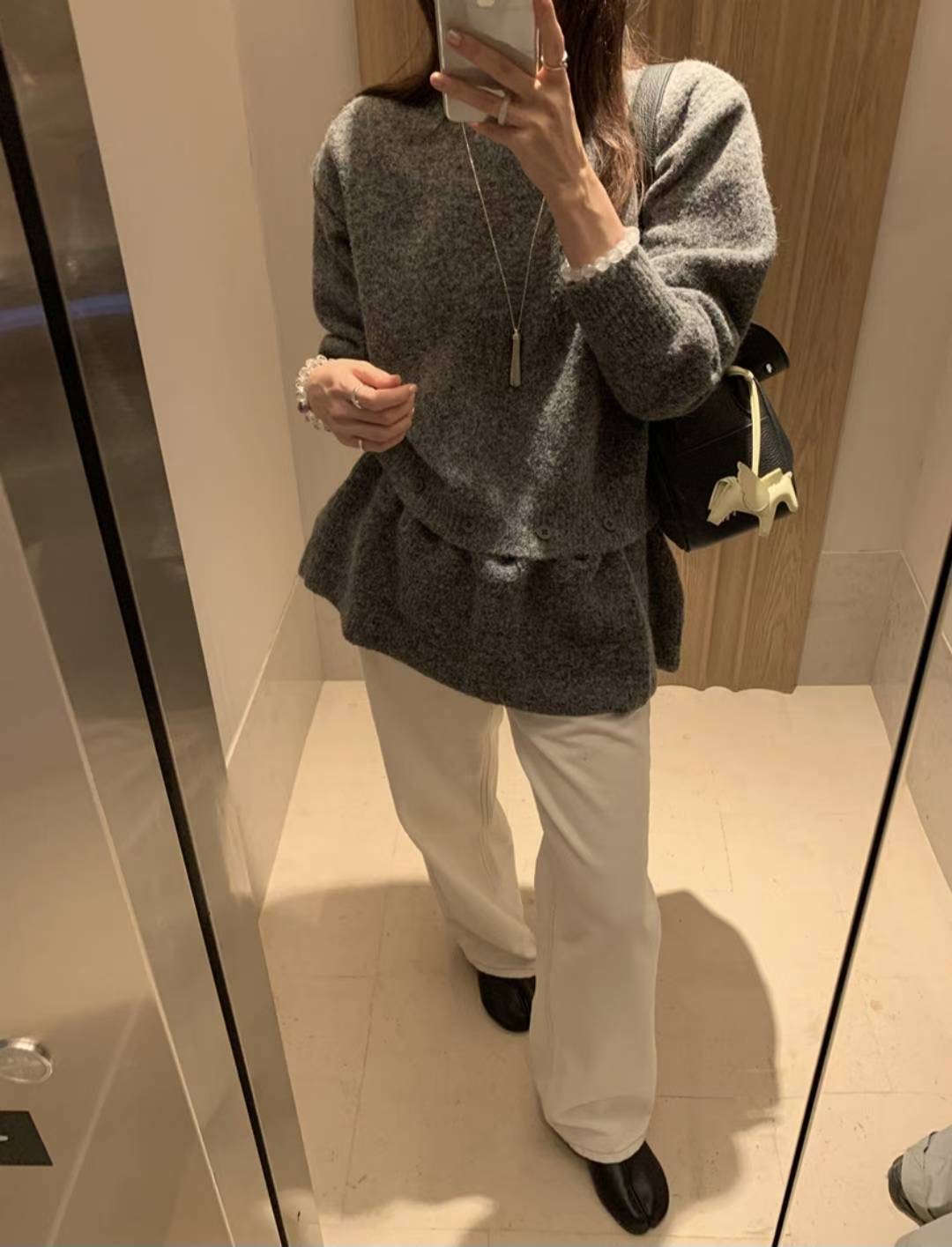 ETEMOY韓國代購㊣女士新款職業熱賣25秋冬時尚真品人氣針織衫LEHEIM針織衫圖色1