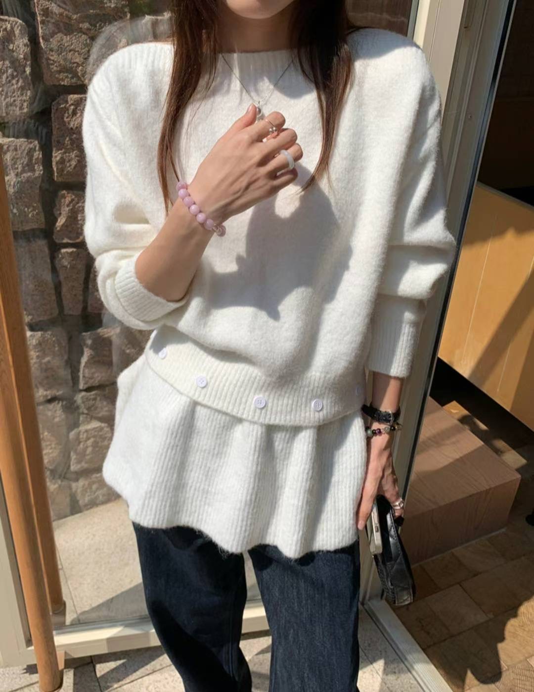 ETEMOY韓國代購㊣女士新款職業熱賣25秋冬時尚真品人氣針織衫LEHEIM針織衫圖色2