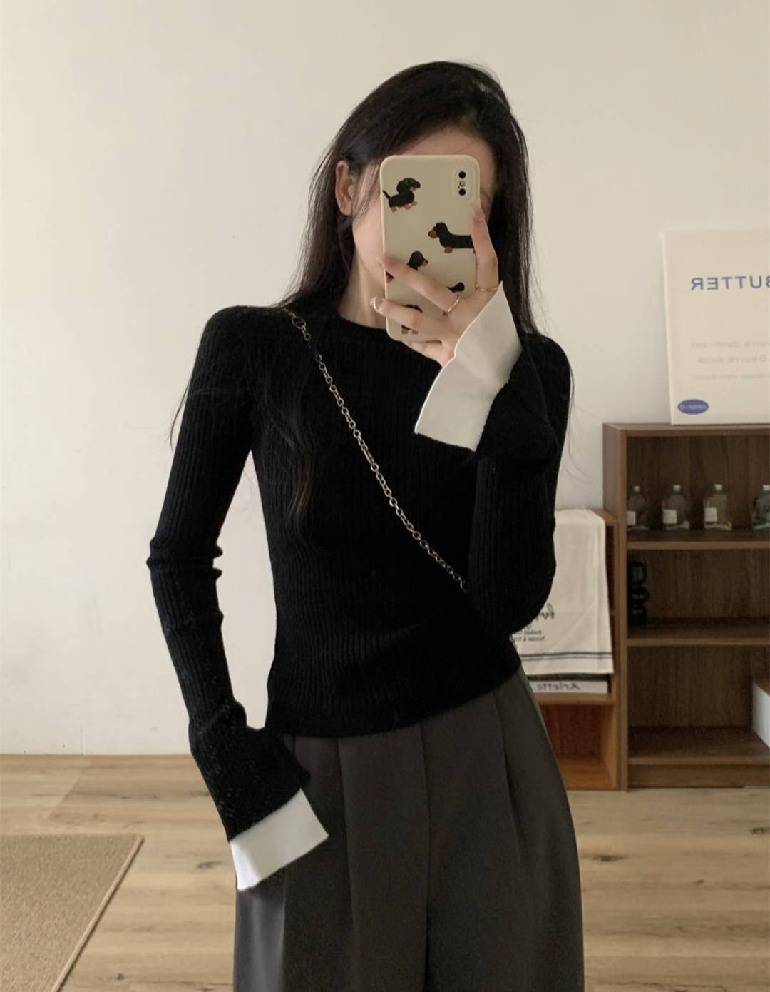 ETEMOY韓國直郵㊣女裝新品推薦熱賣時尚休閑真品25秋冬針織衫LEHEIM針織衫圖色2