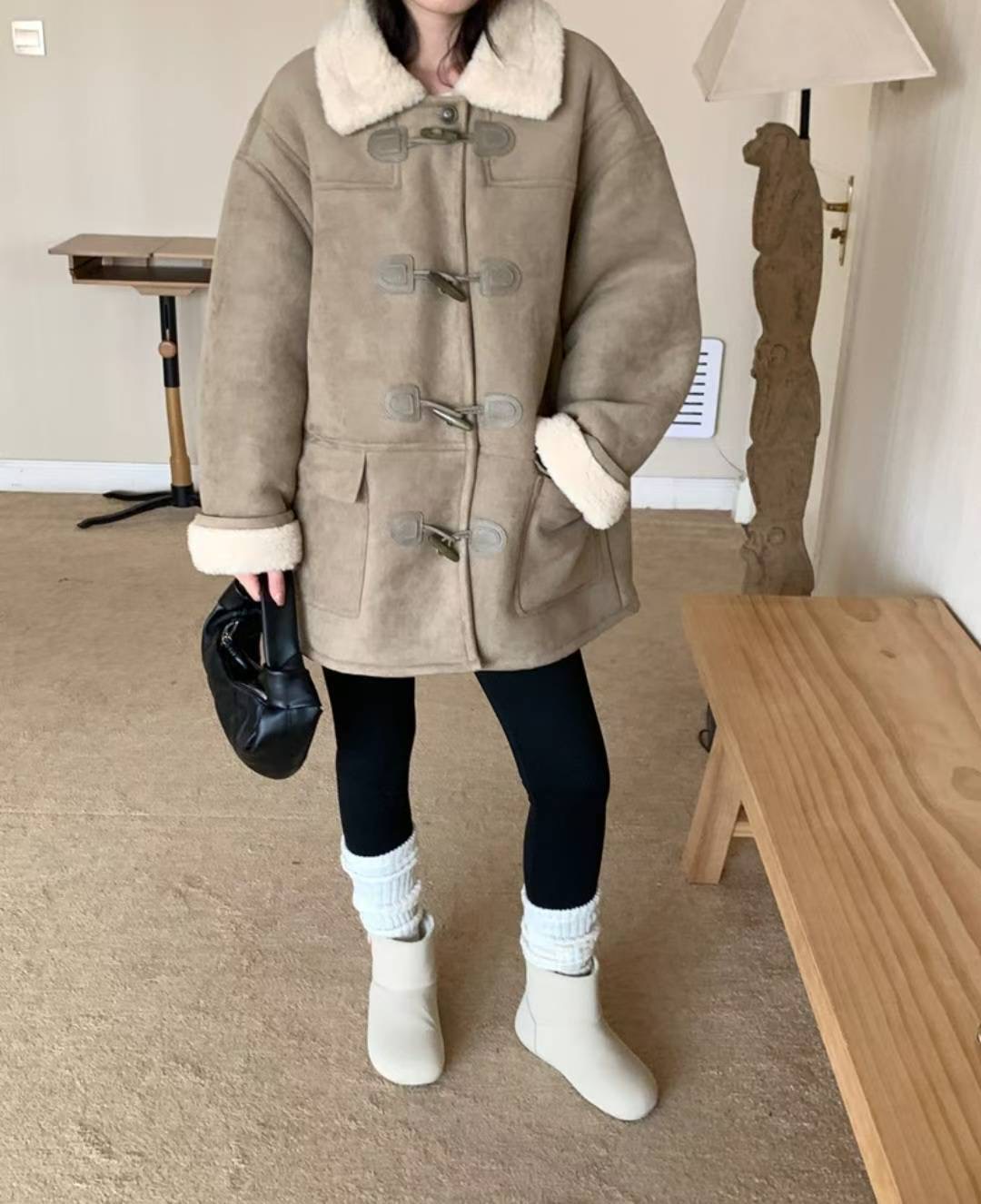 ETEMOY韓國代購㊣女裝新款時尚人氣真品休閑25秋冬中長款大衣LEHEIM中長款大衣