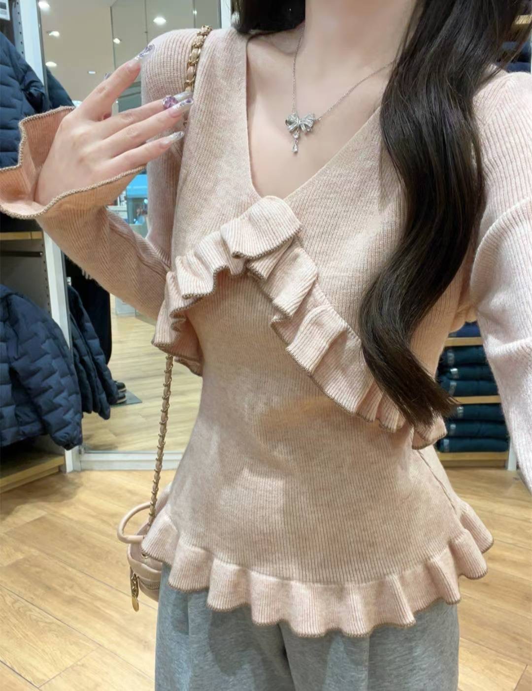 ETEMOY韓國直郵㊣女裝新款人氣25秋冬時尚真品休閑職業針織衫LEHEIM針織衫