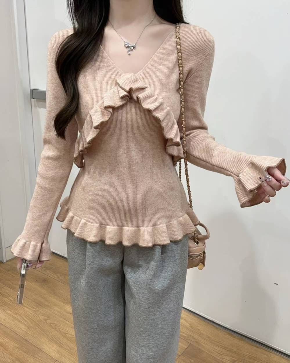 ETEMOY韓國直郵㊣女裝新款人氣25秋冬時尚真品休閑職業針織衫LEHEIM針織衫圖色2