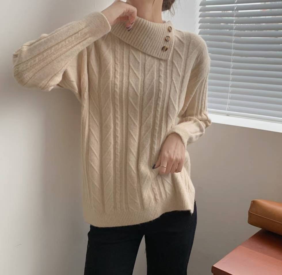 ETEMOY東大門㊣代購女士新品時尚熱賣休閑25秋冬人氣針織衫LEHEIM針織衫圖色1