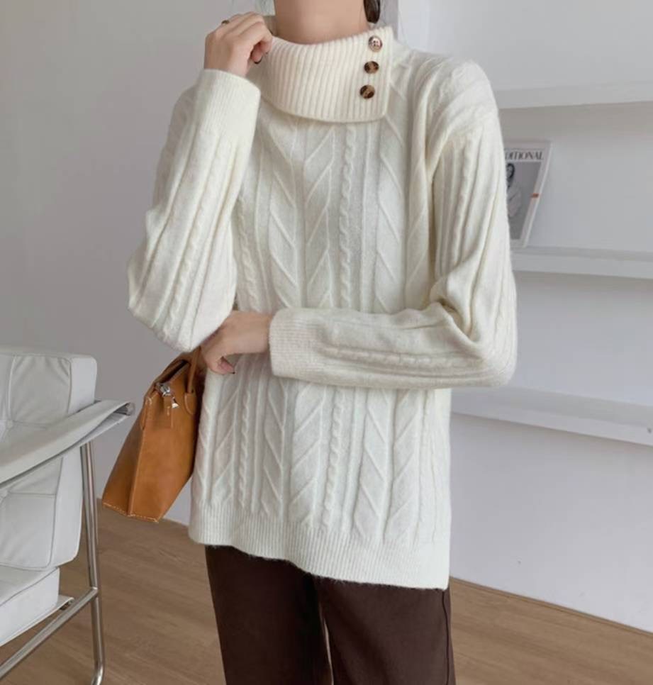 ETEMOY東大門㊣代購女士新品時尚熱賣休閑25秋冬人氣針織衫LEHEIM針織衫圖色2