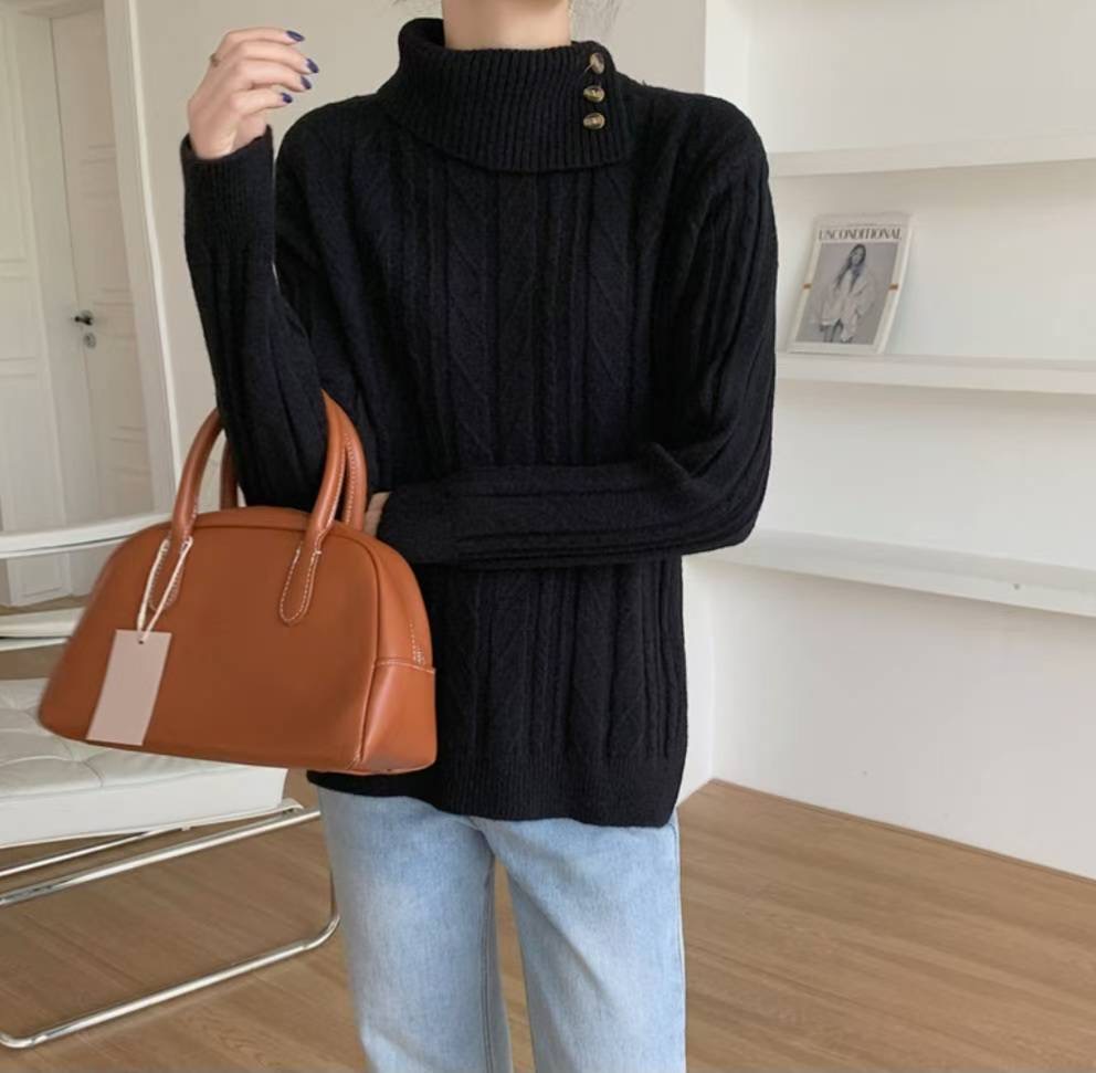 ETEMOY東大門㊣代購女士新品時尚熱賣休閑25秋冬人氣針織衫LEHEIM針織衫圖色3