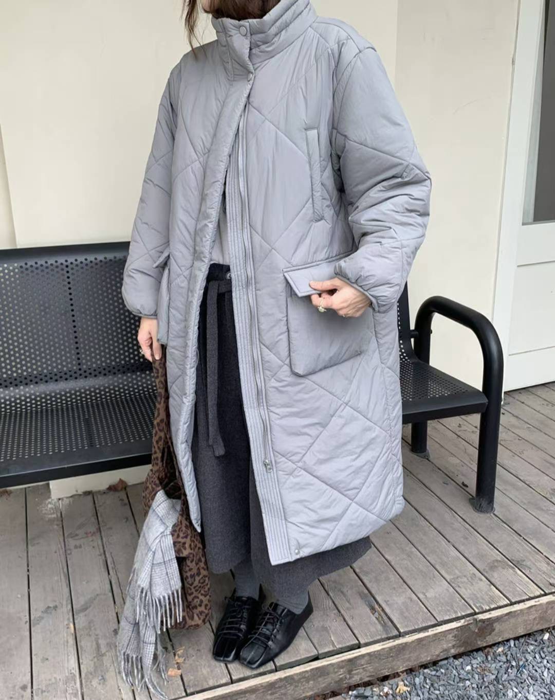 ETEMOY東大門㊣代購女士新款時尚25秋冬推薦人氣真品長款棉服LEHEIM長款棉服圖色1