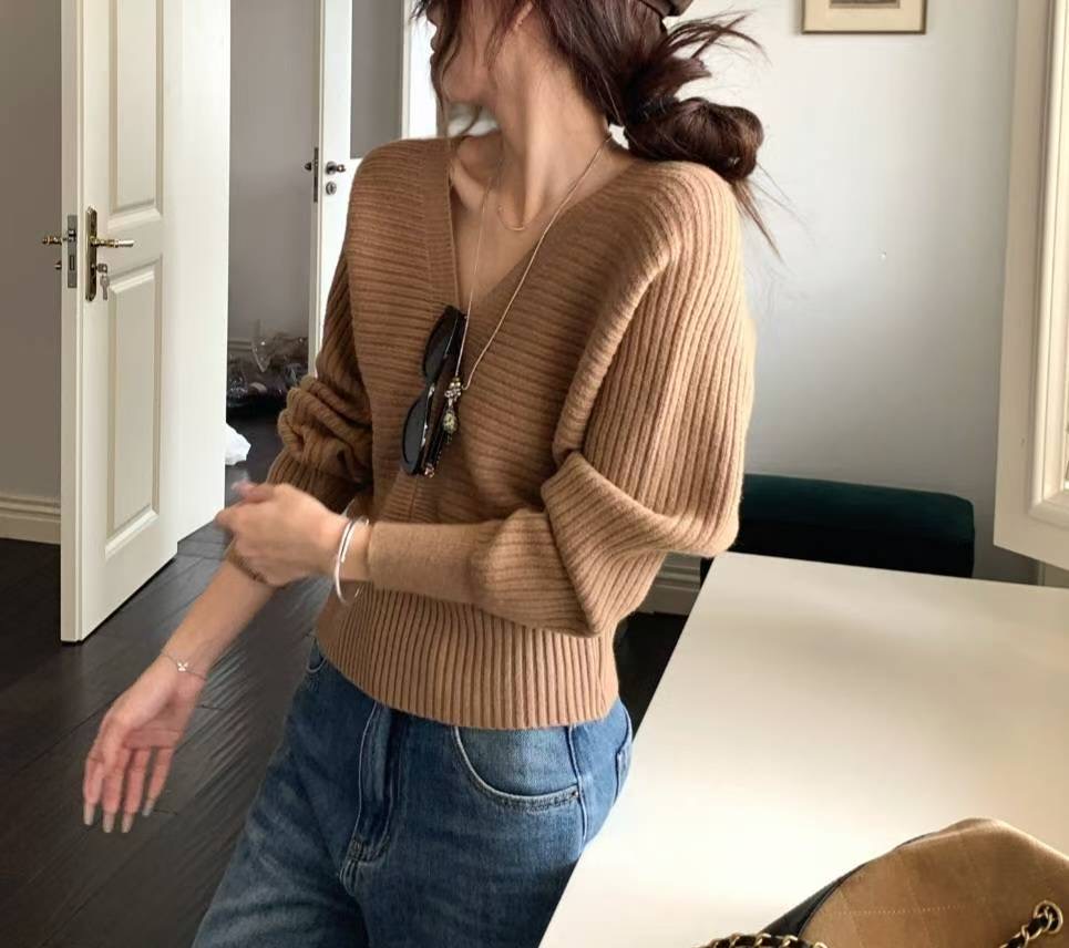 ETEMOY韓國直郵㊣女裝新品真品25秋冬時尚熱賣人氣休閑針織衫LEHEIM針織衫圖色1