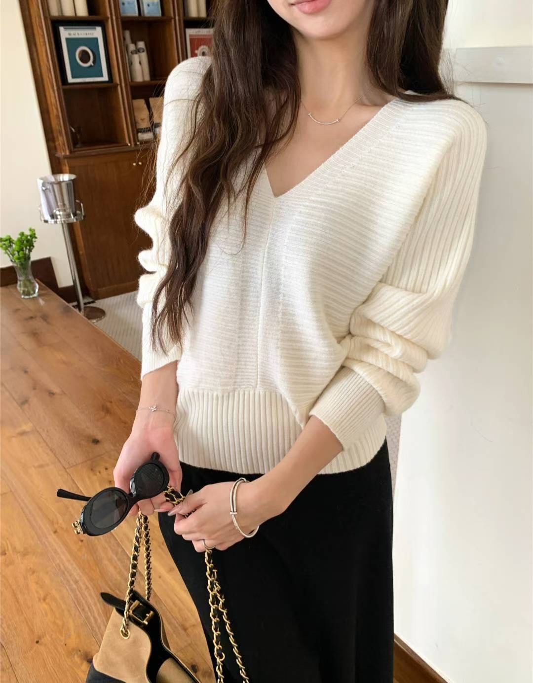 ETEMOY韓國直郵㊣女裝新品真品25秋冬時尚熱賣人氣休閑針織衫LEHEIM針織衫圖色2