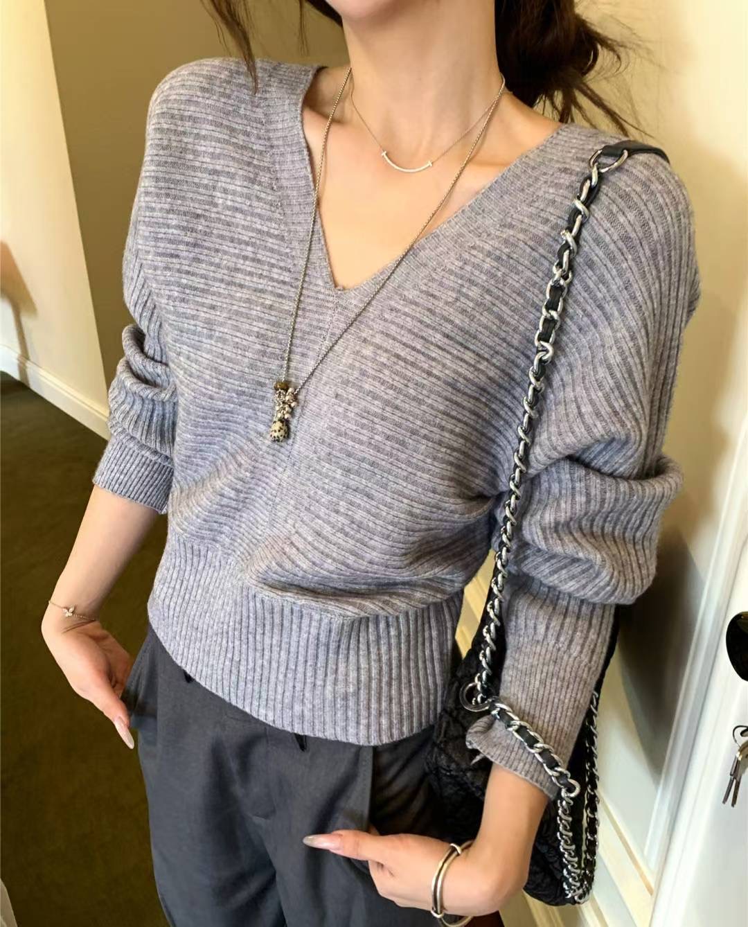 ETEMOY韓國直郵㊣女裝新品真品25秋冬時尚熱賣人氣休閑針織衫LEHEIM針織衫圖色3