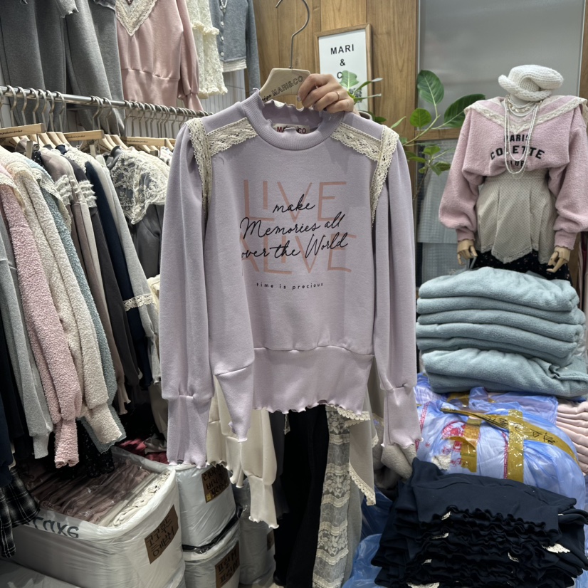 MARI CO韓國直郵㊣女裝新品25秋冬推薦人氣真品休閑衛衣加絨MARI CO衛衣圖色1