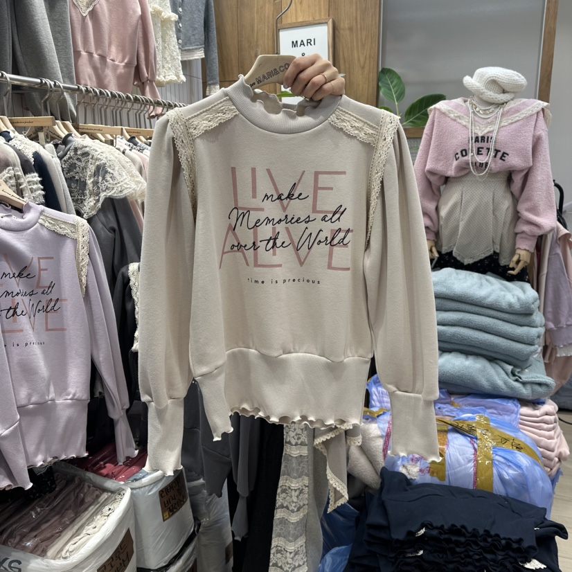 MARI CO韓國直郵㊣女裝新品25秋冬推薦人氣真品休閑衛衣加絨MARI CO衛衣圖色2