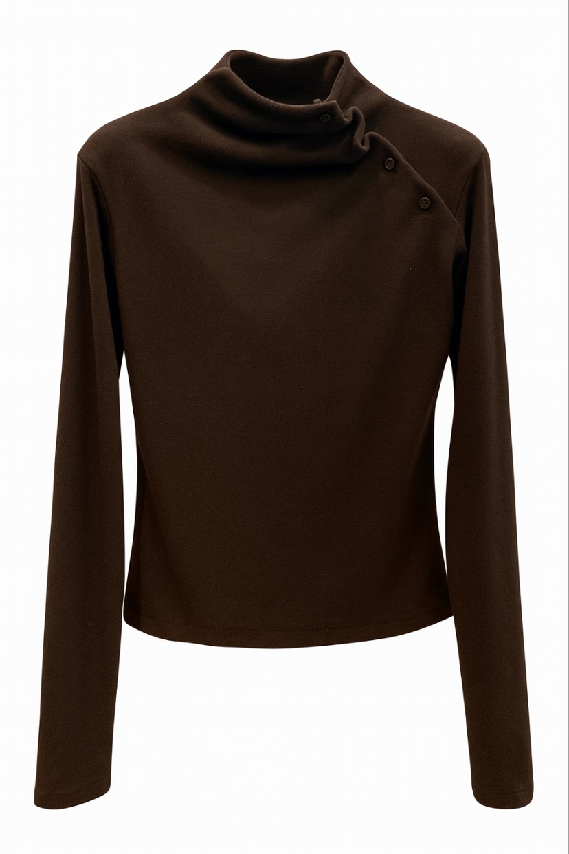 MADEMOISELL東大門㊣代購女裝新款推薦25秋冬長袖T恤Sale褶皺MADEMOISELL長袖T恤圖色3