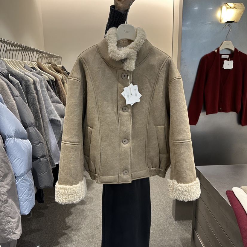ALTER東大門㊣實拍女士新款時尚休閑熱賣真品25秋冬短款大衣Alter短款大衣圖色1