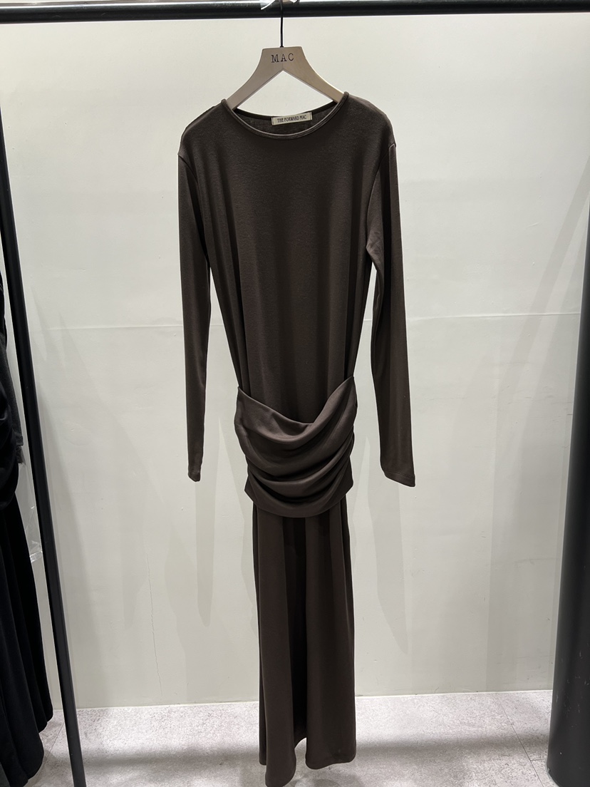 MAC東大門㊣實拍女士新品推薦25秋冬休閑人氣時尚真品連衣裙THE FORWARD MAC連衣裙圖色1棕色