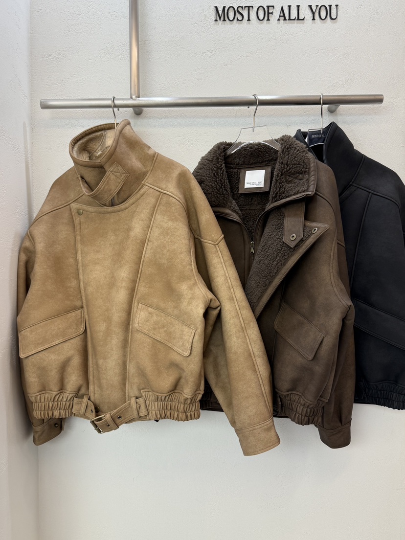 MOST OF ALL U韓國代購㊣女士新品時尚真品休閑夾克羊毛MOST OF ALL U夾克