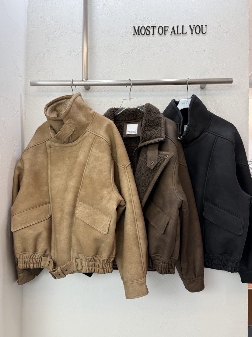MOST OF ALL U韓國代購㊣女士新品時尚真品休閑夾克羊毛MOST OF ALL U夾克