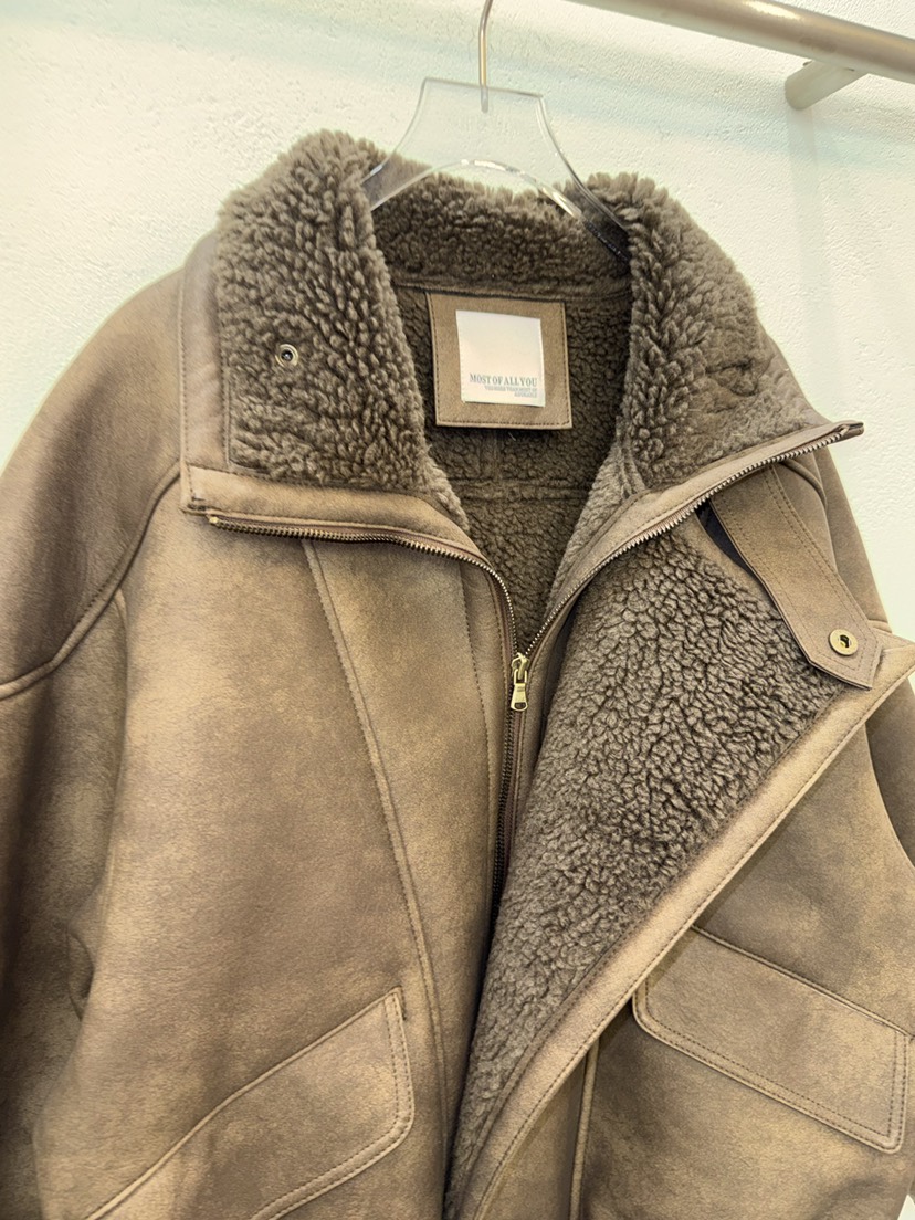 MOST OF ALL U韓國代購㊣女士新品時尚真品休閑夾克羊毛MOST OF ALL U夾克