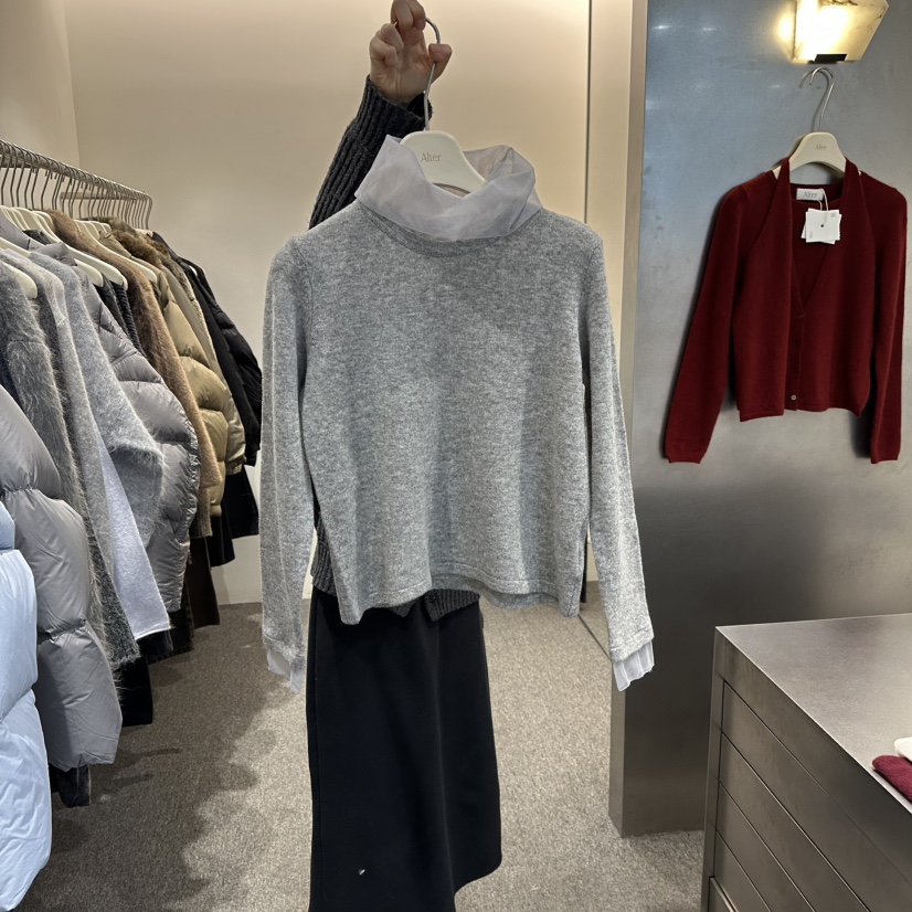 ALTER東大門㊣實拍女士新款時尚職業25秋冬休閑真品人氣針織衫Alter針織衫圖色2