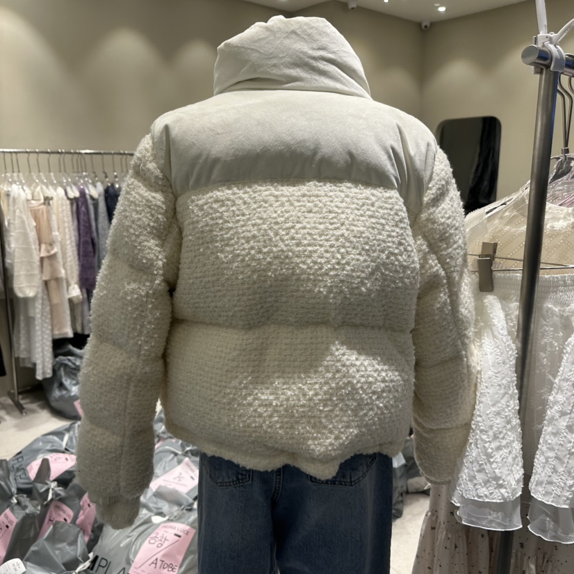 PRIMA LUCE韓國代購㊣女裝新款時尚人氣短款羽絨服粗花呢鵝絨CHARLOTTE短款羽絨服