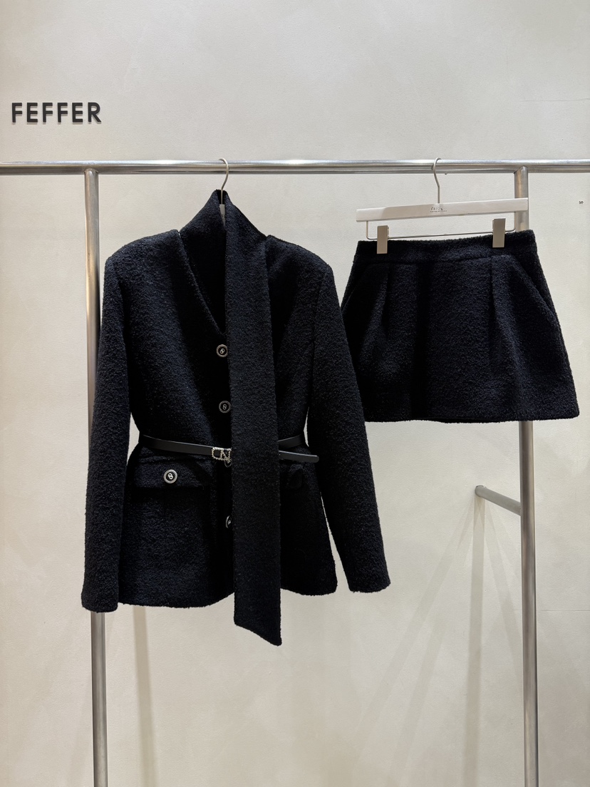 FEFFER東大門㊣實拍女裝新款熱賣休閑時尚真品職業短裙羊毛FEFFER短裙