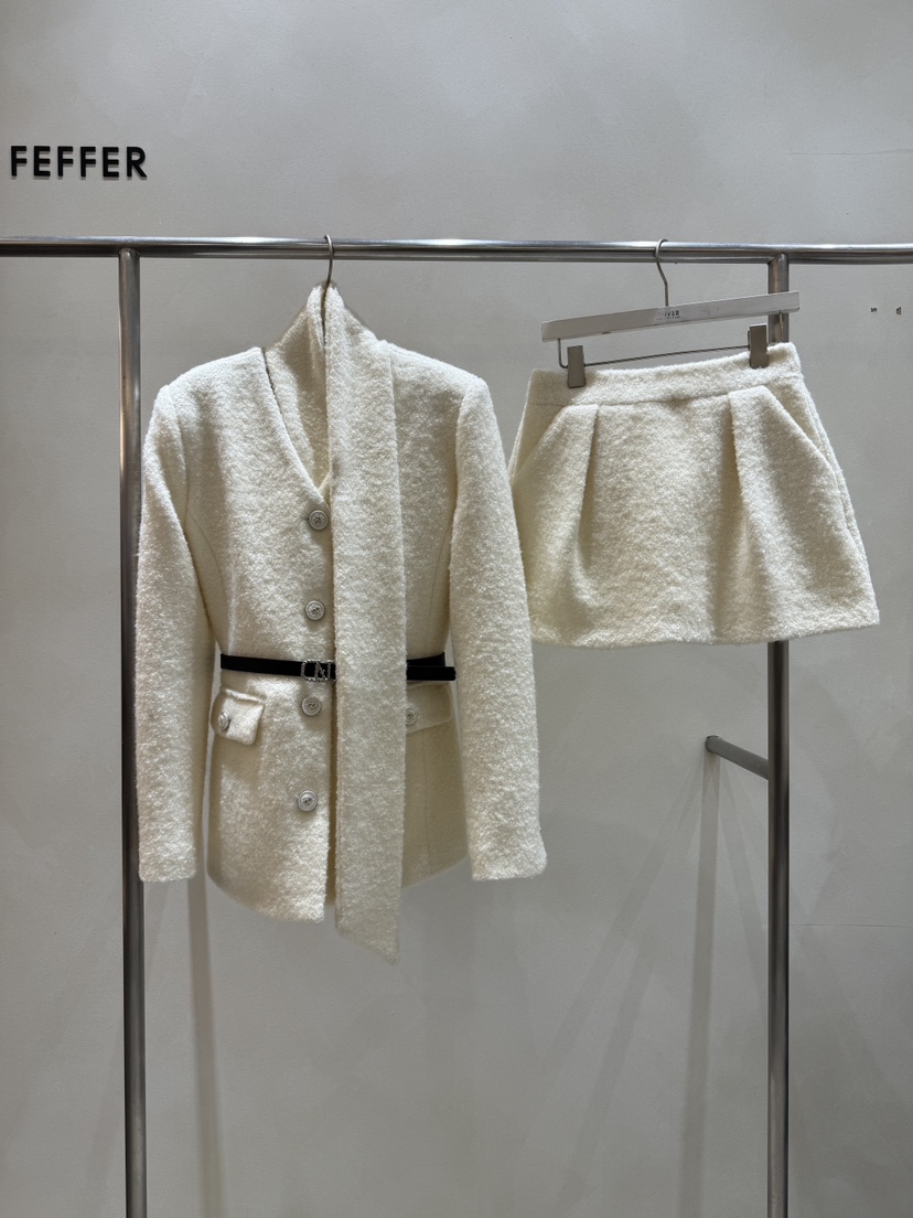 FEFFER東大門㊣實拍女裝新款熱賣休閑時尚真品職業短裙羊毛FEFFER短裙