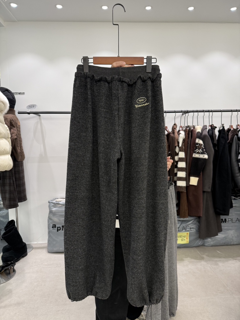 WATERMELON韓國代購㊣女士新品25秋冬熱賣休閑時尚休閑褲羊毛WATER MELON休閑褲