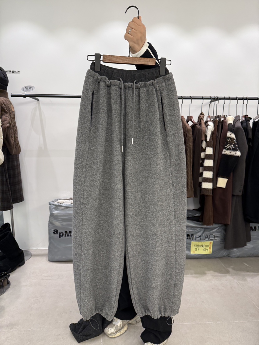 WATERMELON韓國代購㊣女士新品25秋冬熱賣休閑時尚休閑褲羊毛WATER MELON休閑褲圖色1