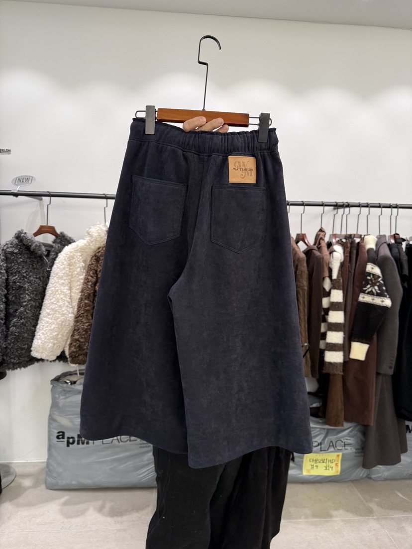 WATERMELON韓國代購㊣女裝新品時尚真品熱賣推薦休閑褲天鵝絨WATER MELON休閑褲