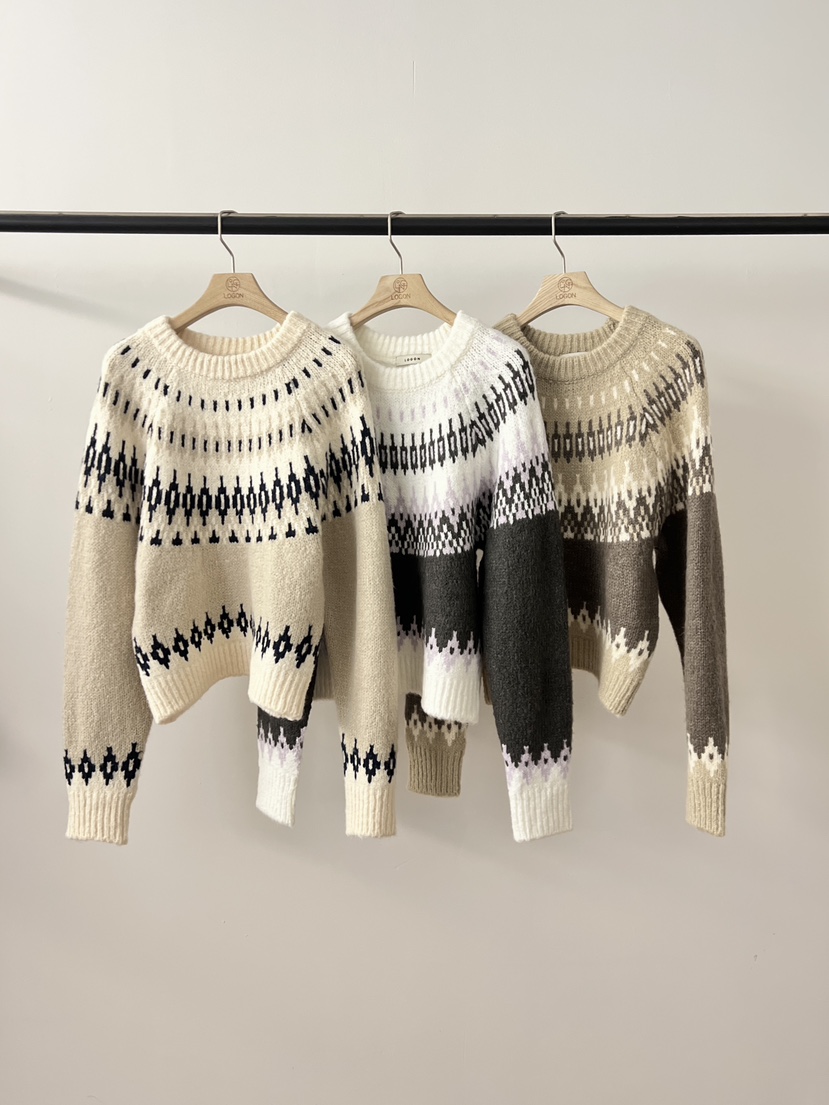 LOGON韓國直郵㊣女裝新品時尚職業休閑熱賣推薦25秋冬人氣毛衣LOGON毛衣