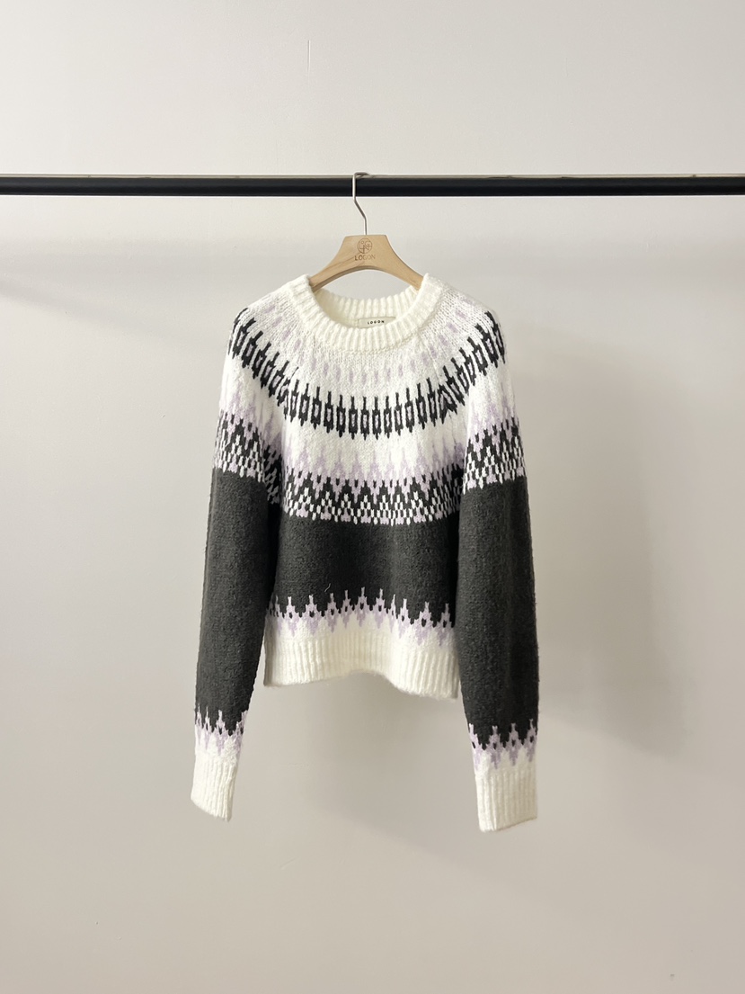 LOGON韓國直郵㊣女裝新品時尚職業休閑熱賣推薦25秋冬人氣毛衣LOGON毛衣圖色1