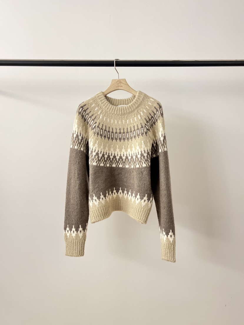 LOGON韓國直郵㊣女裝新品時尚職業休閑熱賣推薦25秋冬人氣毛衣LOGON毛衣圖色3