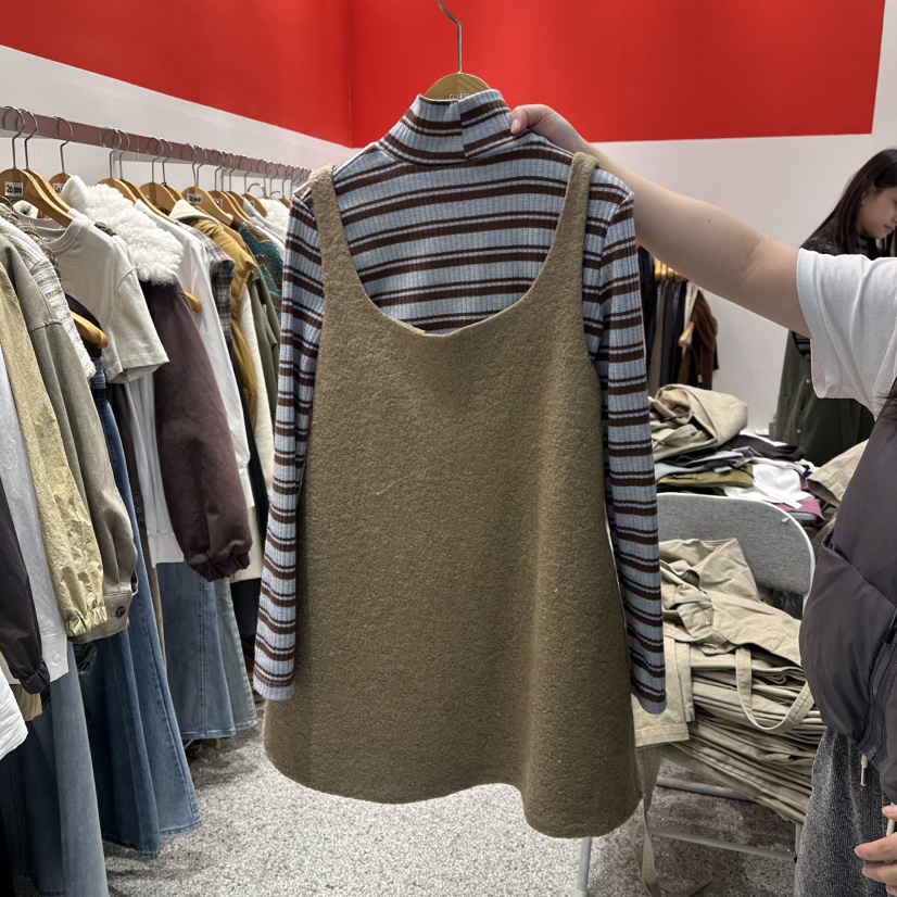 ATPZ東大門㊣直郵女士新款人氣25秋冬時尚職業連衣裙不含內搭ATTENTION PLEAES連衣裙