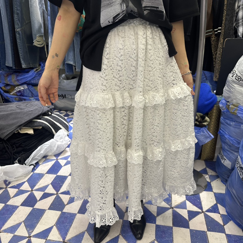 AMOUR韓國直郵㊣女裝新款熱賣25秋冬人氣時尚推薦長裙披肩蕾絲AMOUR長裙圖色1