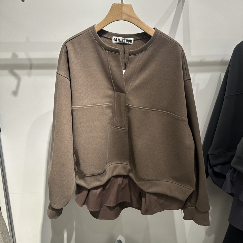 LAMINEDOR韓國代購㊣女士新品25秋冬時尚職業人氣推薦衛衣加絨LA MINE DOR衛衣圖色1