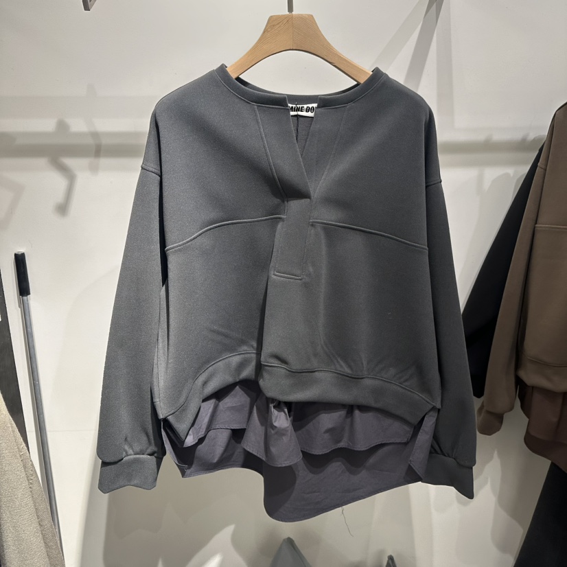 LAMINEDOR韓國代購㊣女士新品25秋冬時尚職業人氣推薦衛衣加絨LA MINE DOR衛衣圖色2