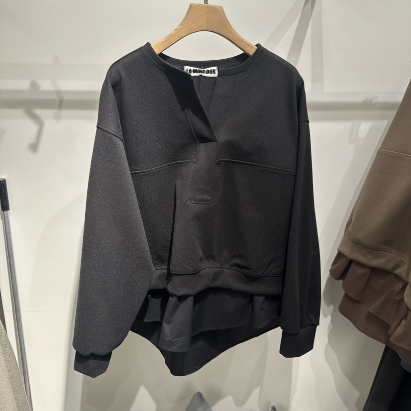 LAMINEDOR韓國代購㊣女士新品25秋冬時尚職業人氣推薦衛衣加絨LA MINE DOR衛衣圖色3