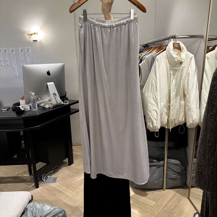 BRUSH-P東大門㊣直郵女裝新品休閑時尚職業25秋冬長裙天鵝絨BRUSH-P長裙