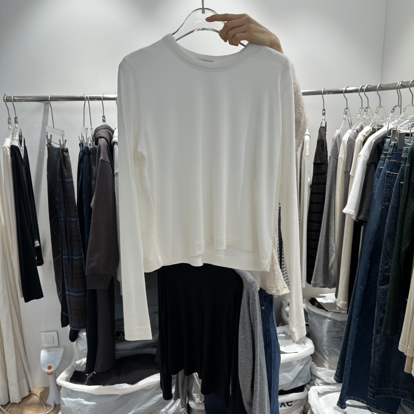 STORIES韓國代購㊣女士新款時尚休閑熱賣25秋冬長袖T恤羊毛STORIES長袖T恤圖色1