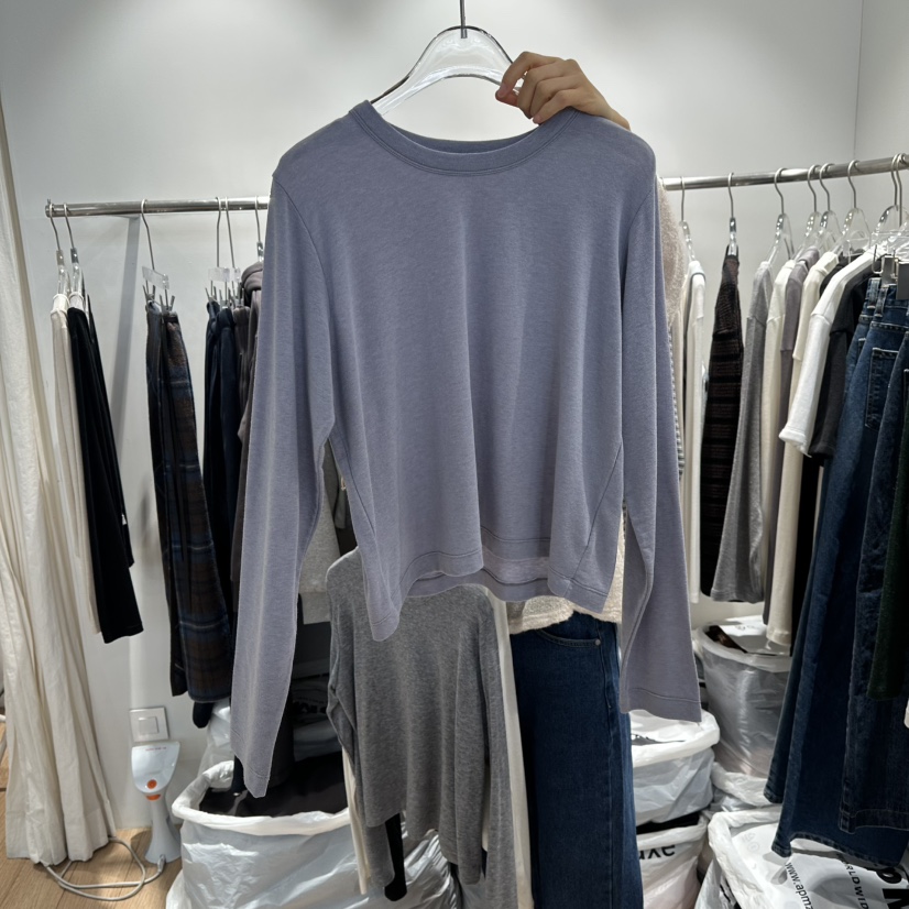 STORIES韓國代購㊣女士新款時尚休閑熱賣25秋冬長袖T恤羊毛STORIES長袖T恤圖色2