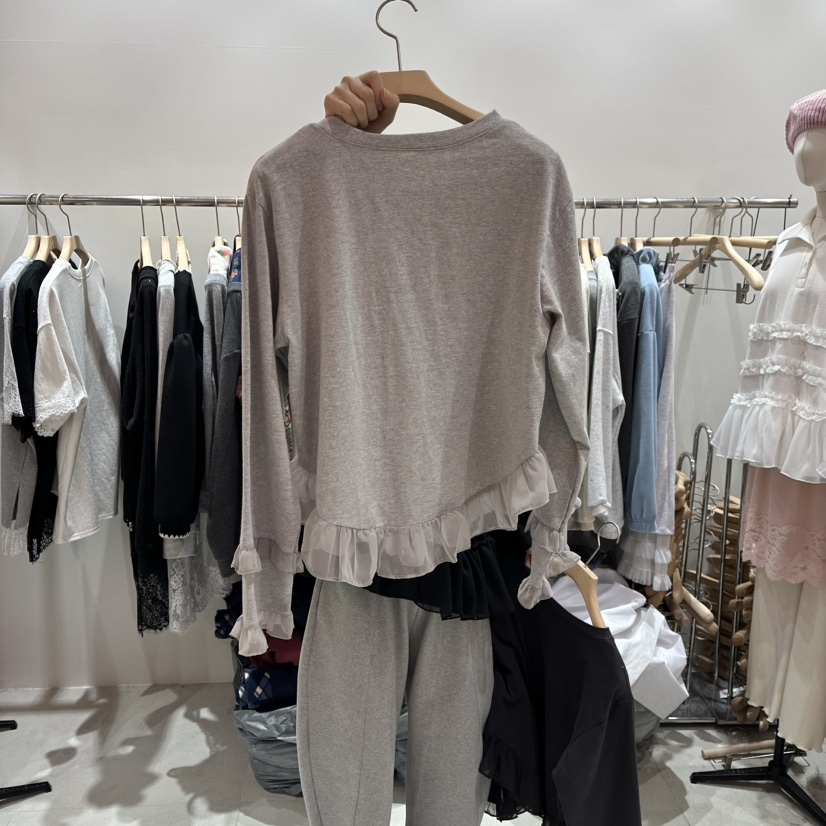 MINI UNNI東大門㊣代購女裝新款時尚休閑人氣職業熱賣長袖T恤MINI UNNI長袖T恤