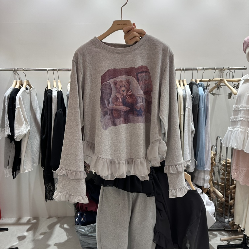 MINI UNNI東大門㊣代購女裝新款時尚休閑人氣職業熱賣長袖T恤MINI UNNI長袖T恤圖色2