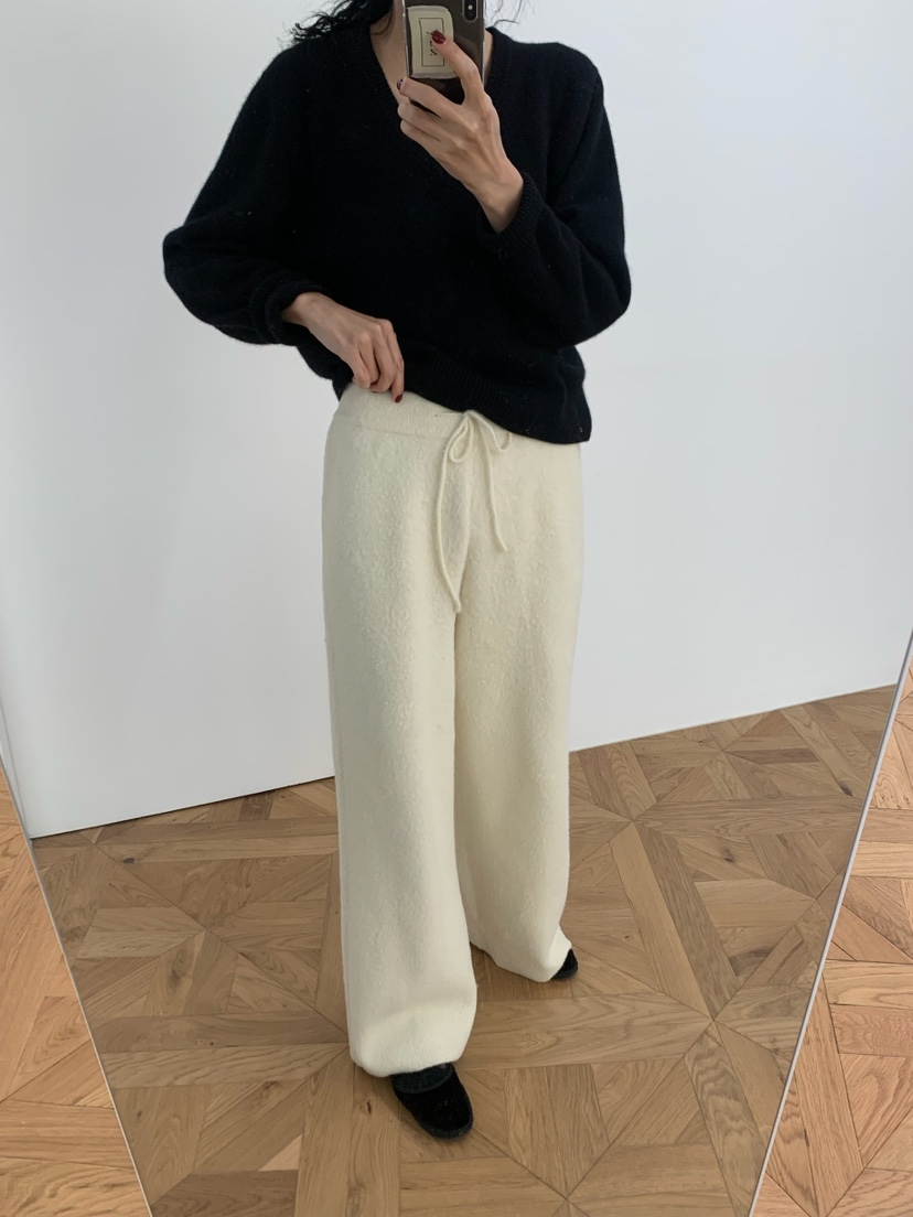 A Flan韓國直郵㊣女士新款推薦職業時尚25秋冬休閑褲針織褲A Flan休閑褲