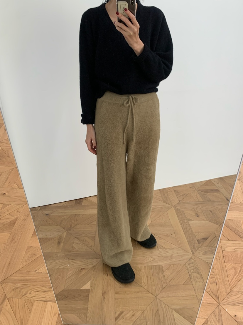 A Flan韓國直郵㊣女士新款推薦職業時尚25秋冬休閑褲針織褲A Flan休閑褲