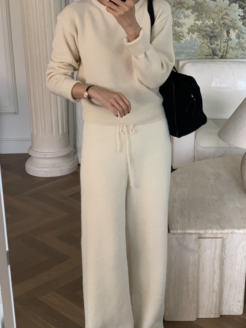 A Flan韓國直郵㊣女士新款推薦職業時尚25秋冬休閑褲針織褲A Flan休閑褲