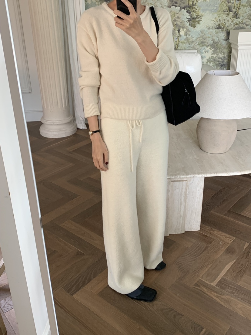 A Flan韓國直郵㊣女士新款推薦職業時尚25秋冬休閑褲針織褲A Flan休閑褲