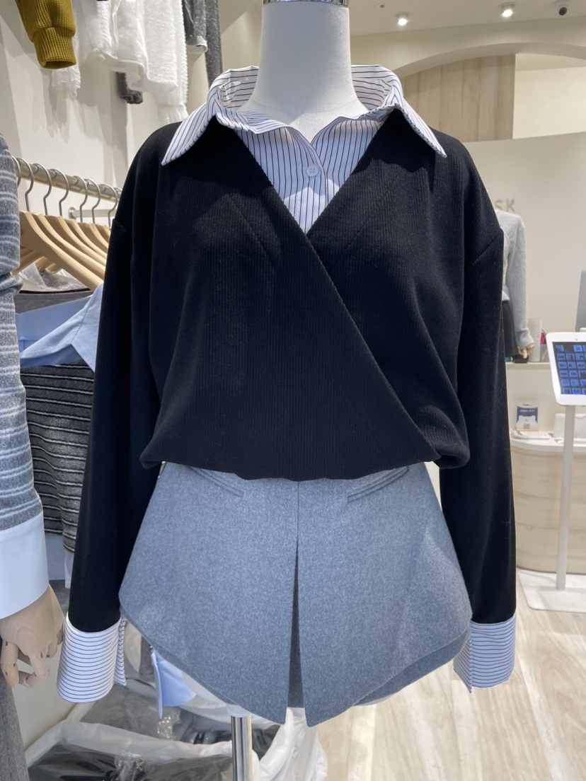 MUSK韓國代購㊣女裝新品熱賣25秋冬休閑真品推薦襯衫蕾絲衫MUSK襯衫/蕾絲衫