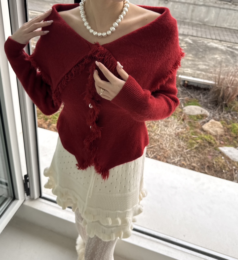 JENNY 1976東大門㊣代購女士新款25秋冬熱賣真品針織衫露肩JENNY 1976針織衫