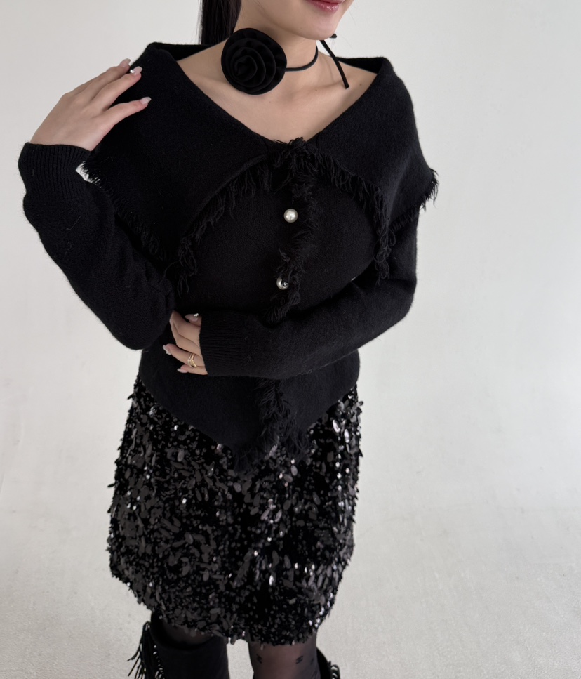 JENNY 1976東大門㊣代購女士新款25秋冬熱賣真品針織衫露肩JENNY 1976針織衫