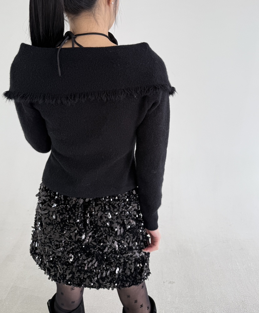 JENNY 1976東大門㊣代購女士新款25秋冬熱賣真品針織衫露肩JENNY 1976針織衫