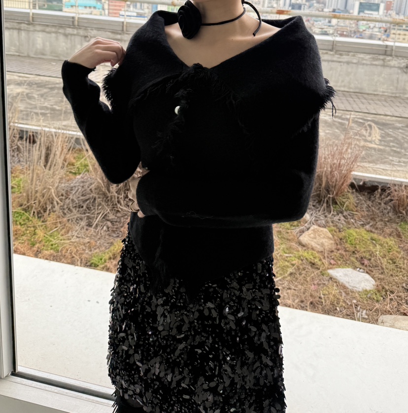 JENNY 1976東大門㊣代購女士新款25秋冬熱賣真品針織衫露肩JENNY 1976針織衫